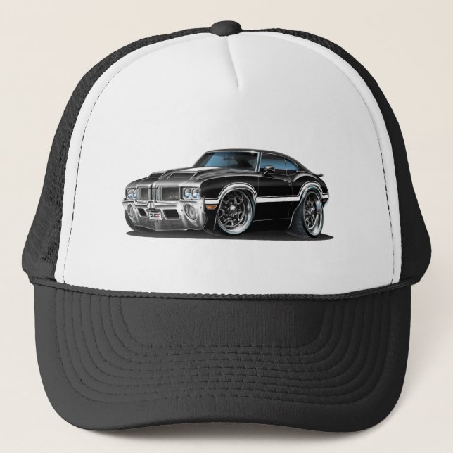 Gorra De Camionero Coche negro del machete 442 de Olds (Anverso)