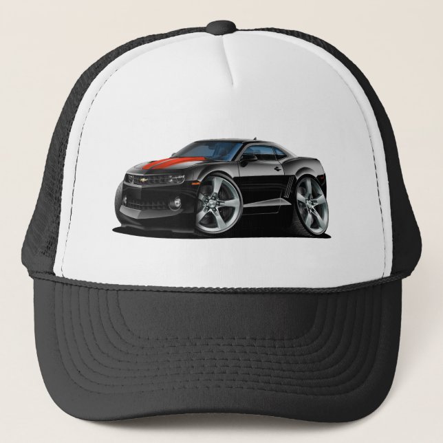 Gorra De Camionero Coche Negro-Rojo 2010-12 de Camaro (Anverso)