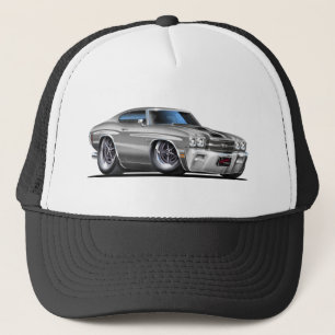 Gorra De Camionero Coche Plata-Negro 1970 de Chevelle