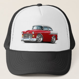Gorra De Camionero Coche Rojo-Blanco 1955 de Chevy Belair