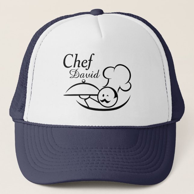 Gorra De Camionero Cocinero ilustrado personalizado (Anverso)