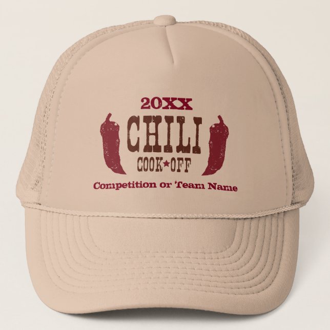 Gorra De Camionero Cocinero rústico del chile de la competencia (Anverso)