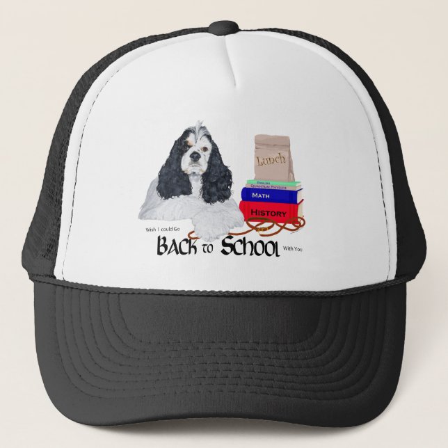Gorra De Camionero Cocker Spaniel Americano Regreso a Clases (Anverso)