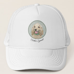 Gorra De Camionero Cocker Spaniel Buff Painting - Original Dog Art