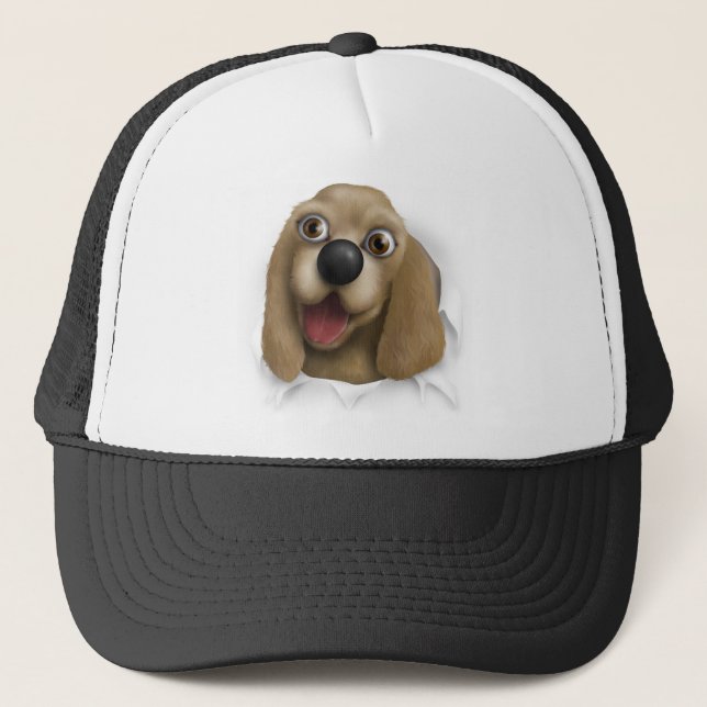Gorra De Camionero Cocker spaniel que revienta hacia fuera (Anverso)
