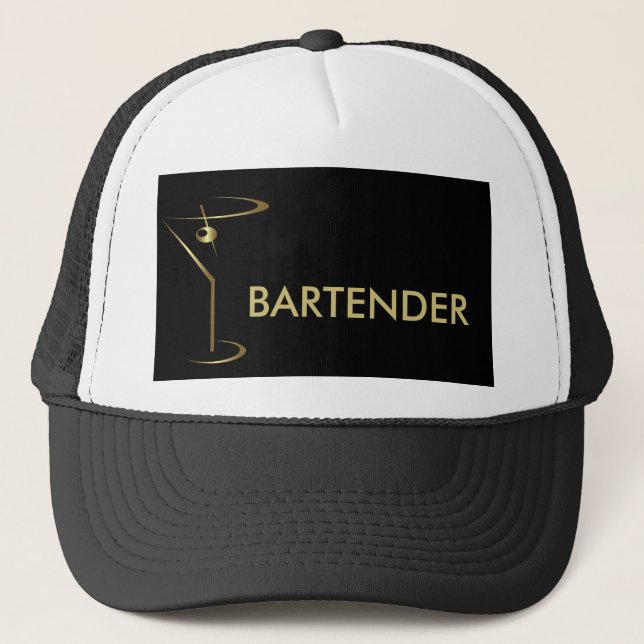 Gorra De Camionero Cocktail Martini Gold Bartender (Anverso)