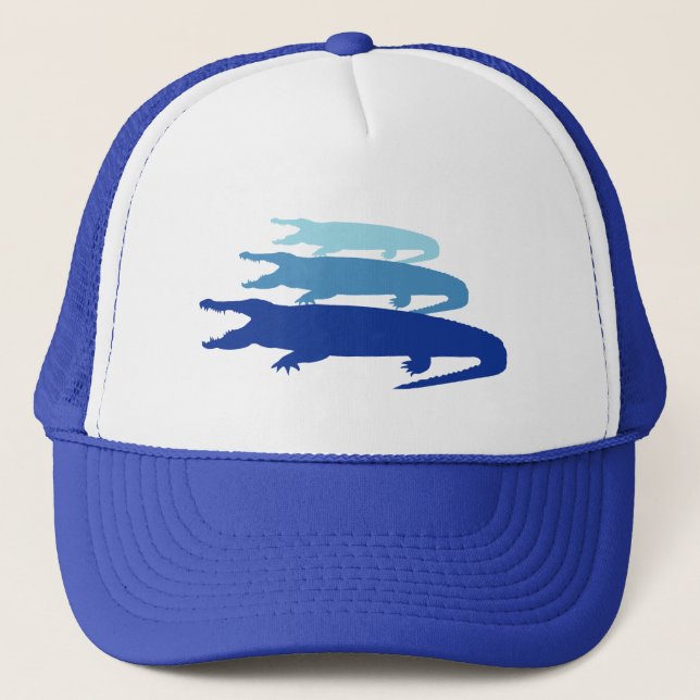 Gorra De Camionero Cocodrilo alineado (azul) (Anverso)