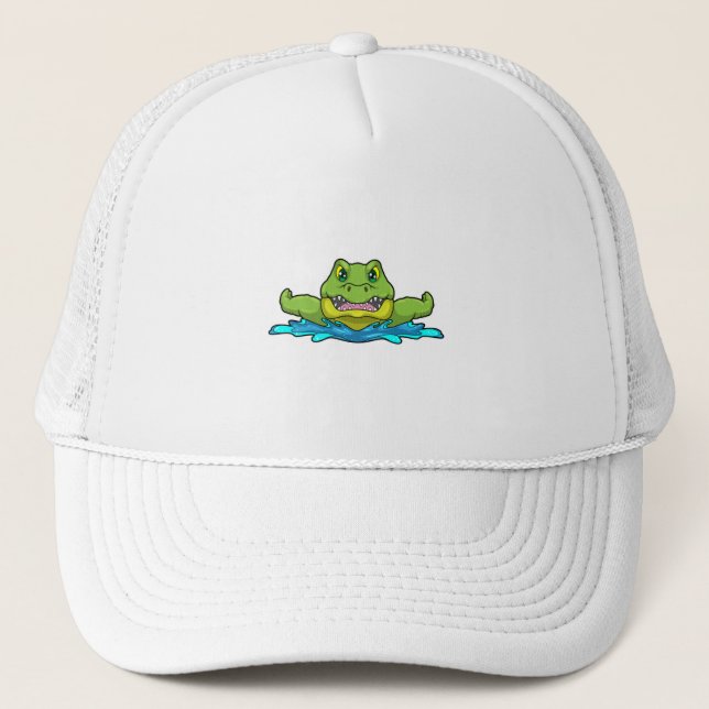 Gorra De Camionero Cocodrilo en el baño (Anverso)
