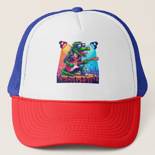 Gorra De Camionero Cocodrilo estrella de rock fresco (Anverso)