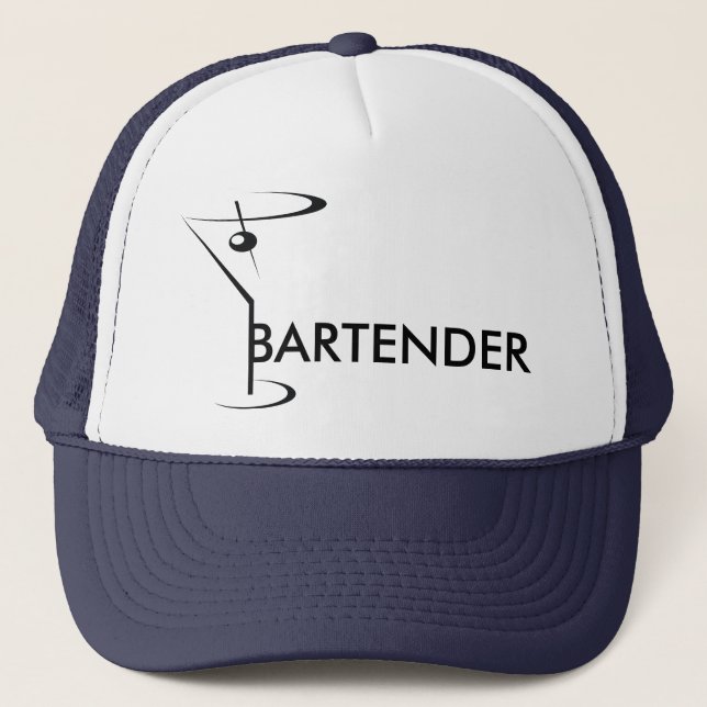 Gorra De Camionero Cóctel de Bartending Azul o Bartender (Anverso)