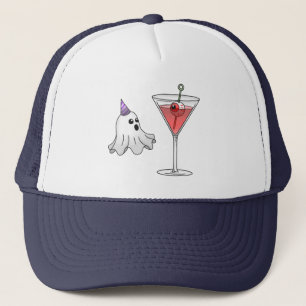 Gorra De Camionero Cóctel de Halloween Fantasma y Espeluznante