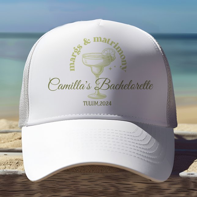 Gorra De Camionero Cóctel de playa Margarita Bachelorette (Subido por el creador)