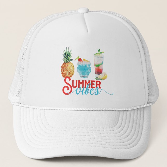 Gorra De Camionero Cócteles acuáticos de colores divertidos en verano (Anverso)
