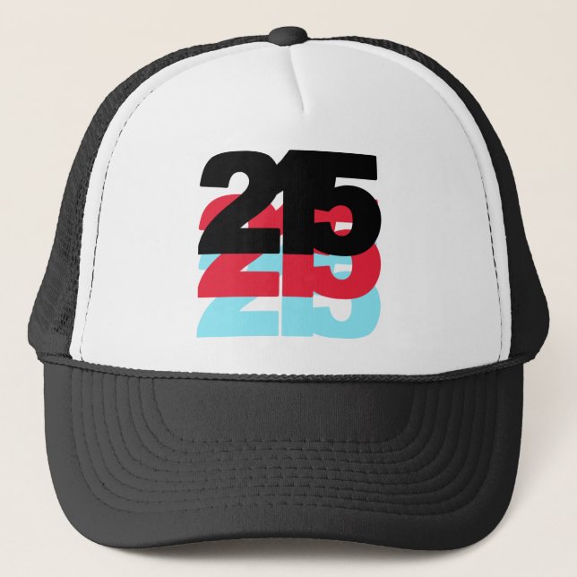 Gorra De Camionero Código de área 215 (Anverso)