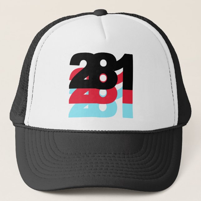 Gorra De Camionero Código de área 281 (Anverso)