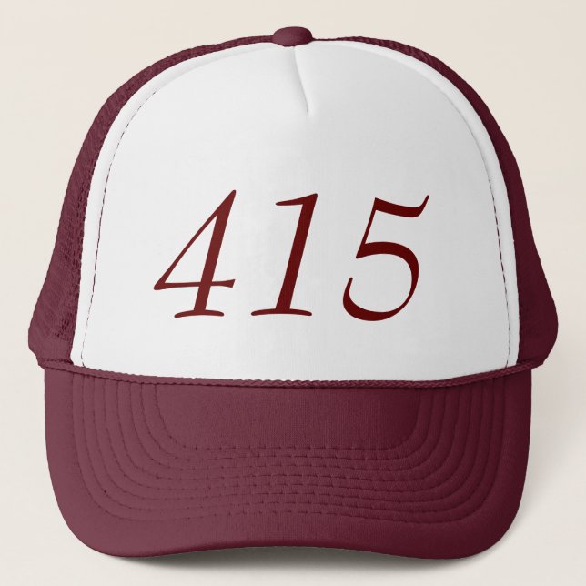 Gorra De Camionero Código de área 415 (Anverso)