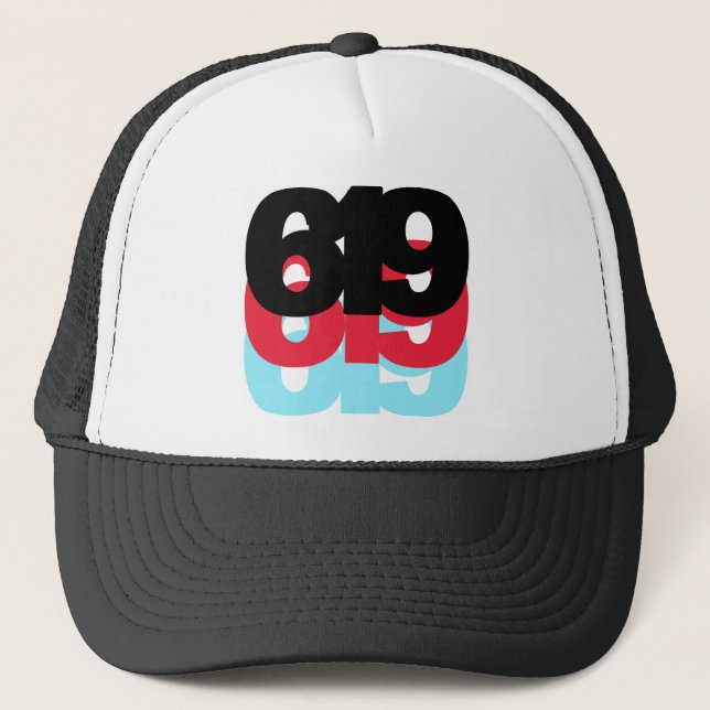 Gorra De Camionero Código de área 619 (Anverso)