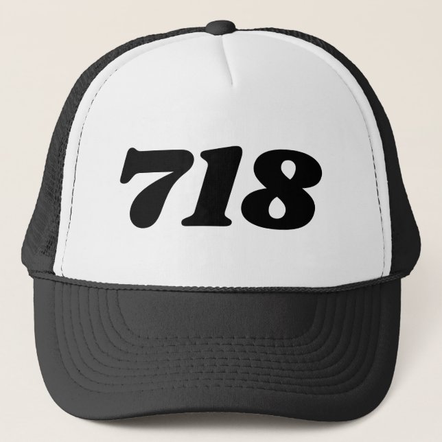 Gorra De Camionero Código de área 718 (Nueva York) (Anverso)