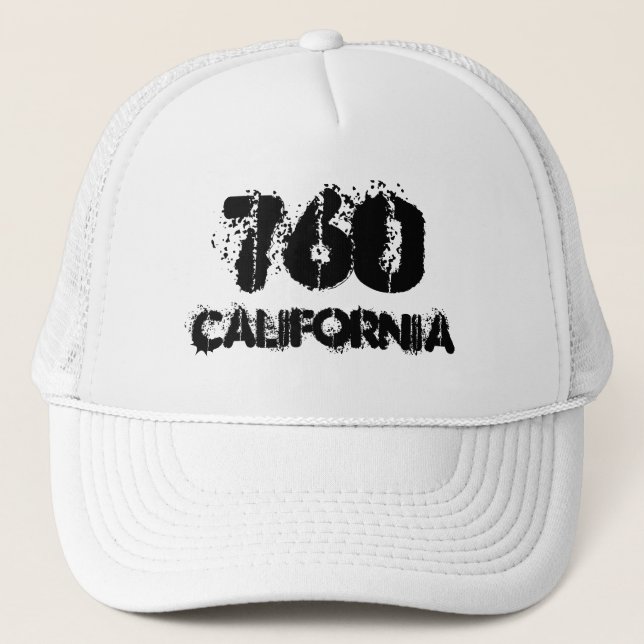 Gorra De Camionero Código de área de California 760.  Idea del regalo (Anverso)