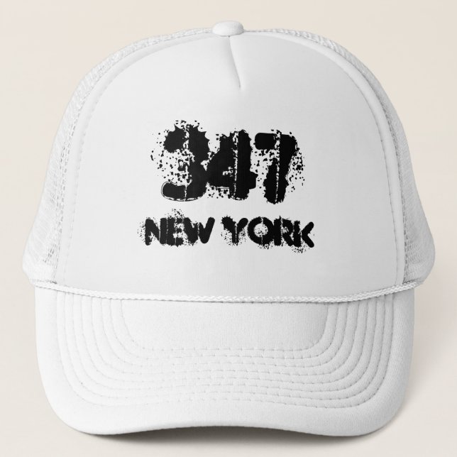 Gorra De Camionero Código de área de Nueva York 347 (Anverso)