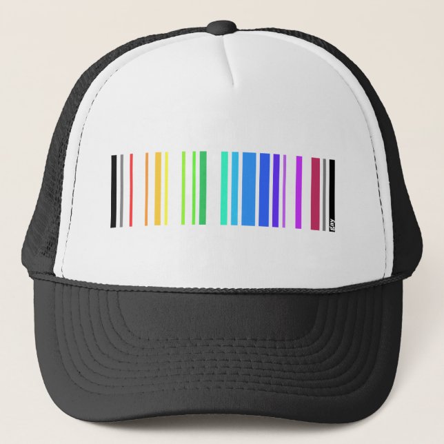Gorra De Camionero Código de barras gay (Anverso)