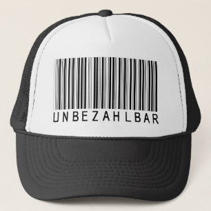 Gorra De Camionero Código de barras negro "UNBEZAHLBAR" alemán