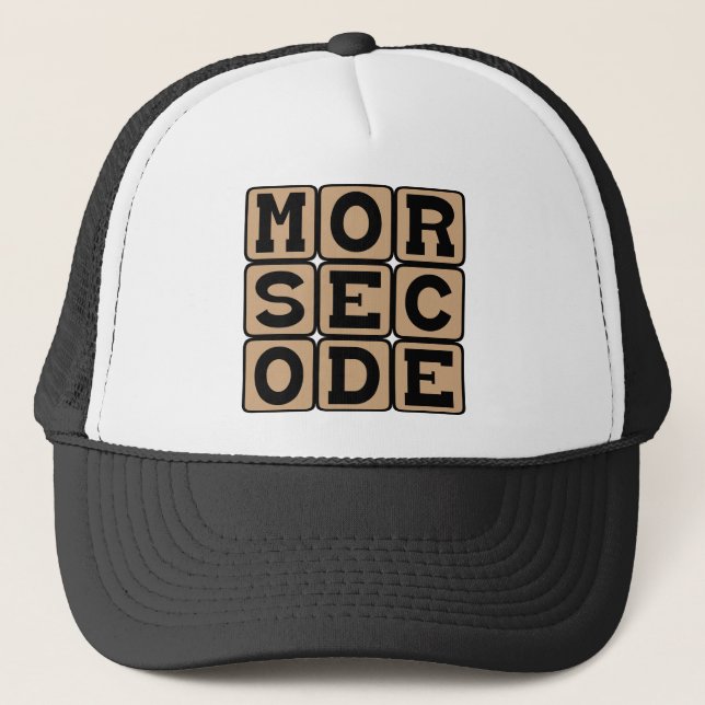 Gorra De Camionero Código Morse, Sistema de Puntos y Rayas (Anverso)