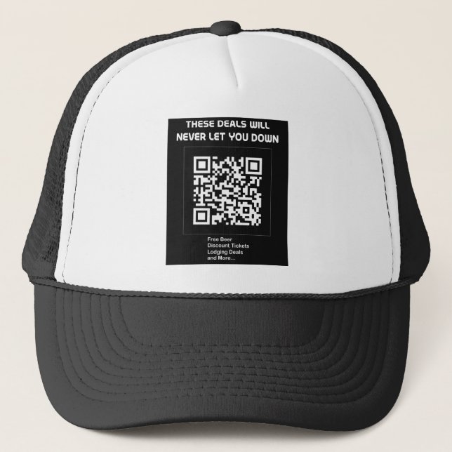 Gorra De Camionero Código QR de rickroll (Anverso)