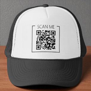 Gorra De Camionero Código QR Minimalista Escanear Negocio