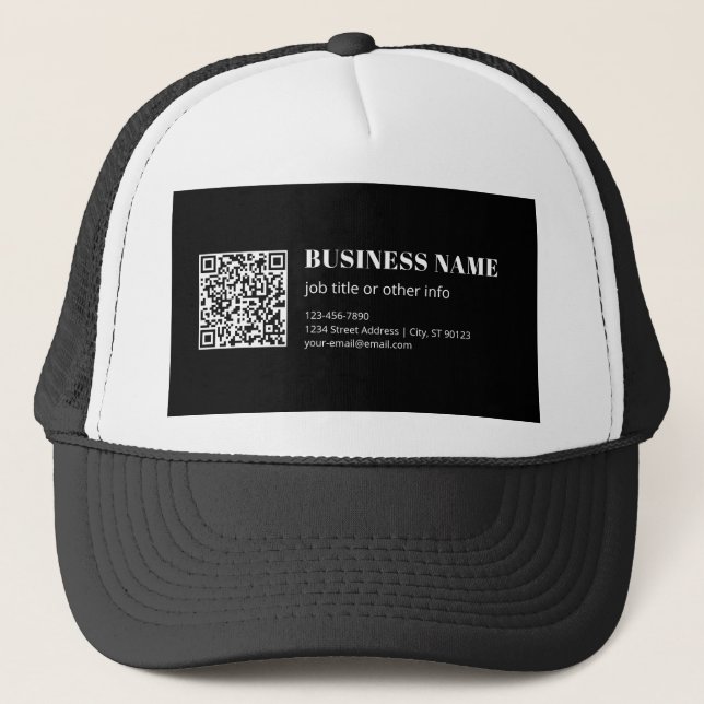 Gorra De Camionero Código QR personalizado y texto retro-moderno edit (Anverso)