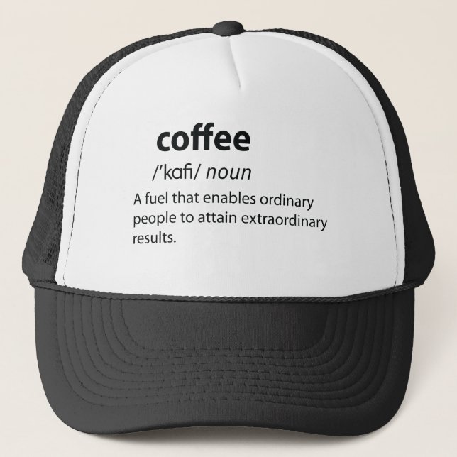 Gorra De Camionero Coffee Funny Dictionary Definition (Anverso)