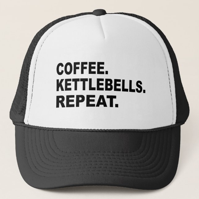 Gorra De Camionero Coffee Kettlebells Repetir (Anverso)