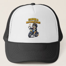 Gorra De Camionero Coffee & Motorcycle Dog Biker