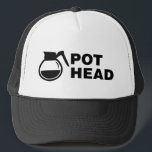 Gorra De Camionero Coffee Pot Head - dibujo sencillo<br><div class="desc">Un poco de humor de sobriedad que puedes transmitir a tus amigos. Hacerles reír con este regalo humorístico de mordaza o elefante blanco. También para cualquier amante del café.</div>