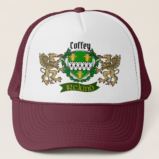 Gorra De Camionero Coffey/O'Coffey Irish Shield con Griffins (Anverso)