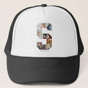 Gorra De Camionero Colaje de fotos con letra S en blanco y negro