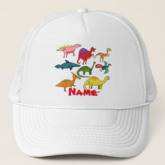 Gorra De Camionero Colección de dinosaurios de Cuadros Thunder_Cove (Anverso)