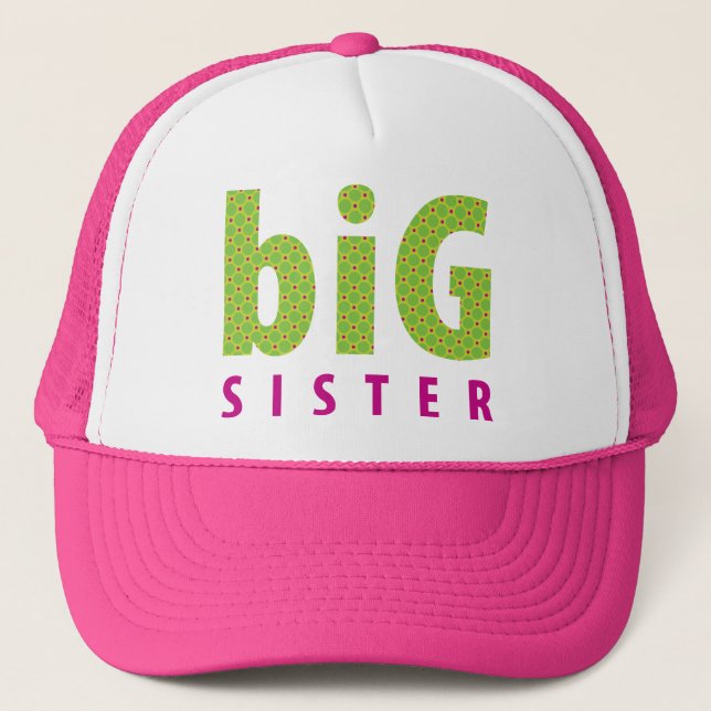 Gorra De Camionero COLECCIÓN DE SIBLINGS - hermana mayor {lime} (Anverso)