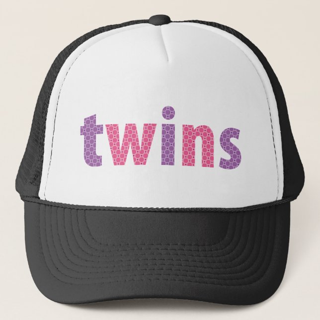 Gorra De Camionero COLECCIÓN DE TWINS - chicas {violeta + rosa} (Anverso)