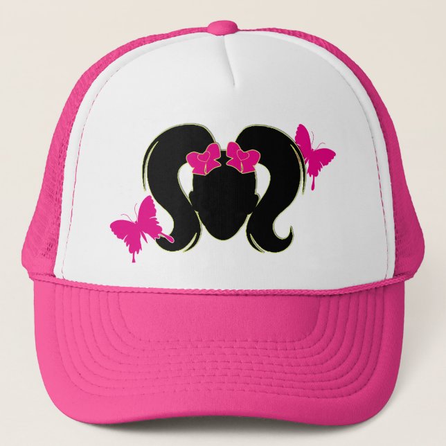 Gorra De Camionero Coletas rosadas (Anverso)