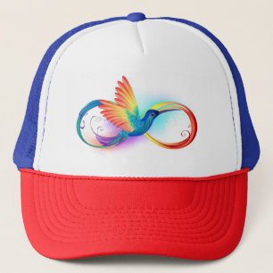 Gorra De Camionero Colibrí arcoiris con símbolo Infinity