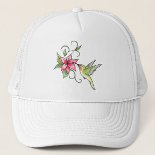 Gorra De Camionero Colibrí y flor