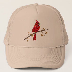 Gorra De Camionero Collage de cardenal de Navidad
