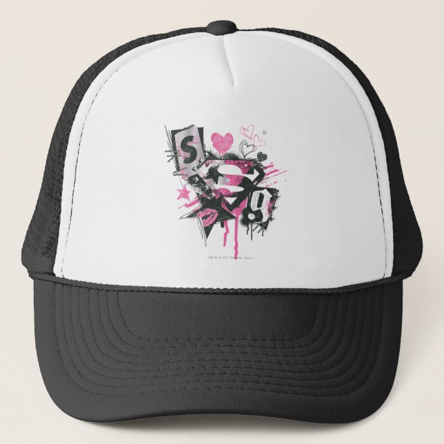 Gorra De Camionero Collage de derrames y gribbles de superchica (Anverso)