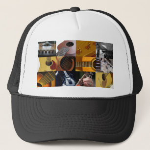 Gorra De Camionero Collage de las fotos de la guitarra
