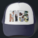 Gorra De Camionero Collage de letras y números de fotos de NY 55<br><div class="desc">Sombrero de camionero NY 55 - perfecto para viajes por la carretera estatal de Nueva York 55. El diseño presenta un collage de fotos con 4 de tus fotos favoritas que serán formadas automáticamente en las letras y números para formar el NY 55. Añade tus fotos usando la plantilla "personalizar"...</div>
