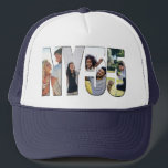 Gorra De Camionero Collage de letras y números de fotos de NY 55<br><div class="desc">Sombrero de camionero NY 55 - perfecto para viajes por la carretera estatal de Nueva York 55. El diseño presenta un collage de fotos con 4 de tus fotos favoritas que serán formadas automáticamente en las letras y números para formar el NY 55. Añade tus fotos usando la plantilla "personalizar"...</div>
