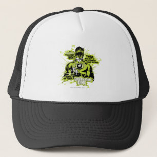 Gorra De Camionero Collage verde del texto de la linterna - color