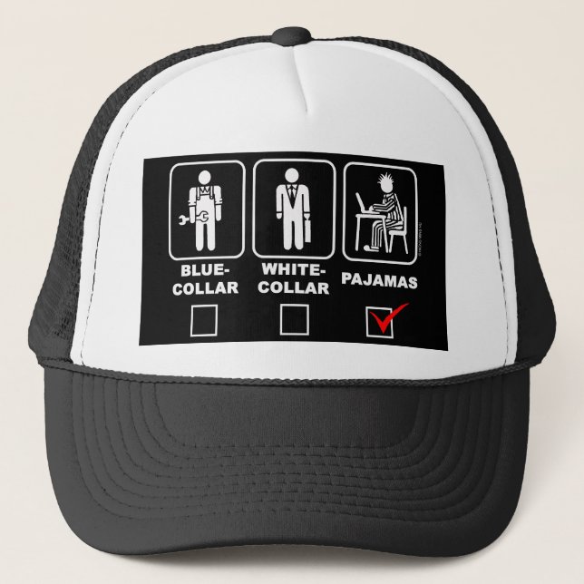 Gorra De Camionero Collar, cuello blanco o pijamas (Anverso)