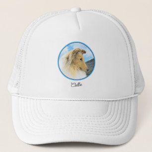 Gorra De Camionero Collie in Mountains (Rough) Pintura - Perro Art